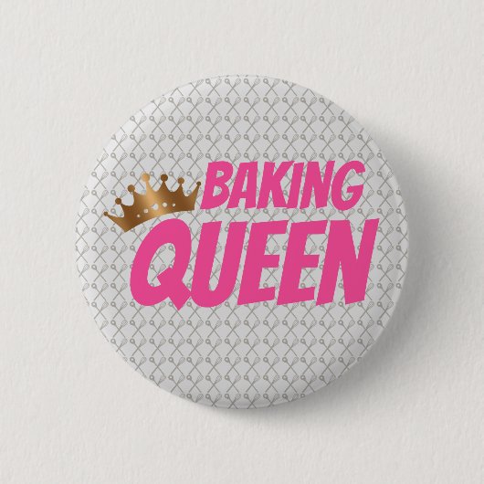 Badge Rond 5 Cm Baking Queen Pattern for Cake and Sweets Lovers (Devant)