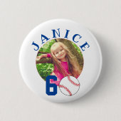 Badge Rond 5 Cm Bal de baseball 60e anniversaire Photo (Devant)