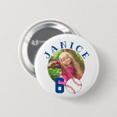 Badge Rond 5 Cm Bal de baseball 60e anniversaire Photo (Devant & derrière)