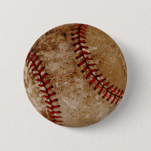 Badge Rond 5 Cm Bal de baseball vintage Red and White Sports