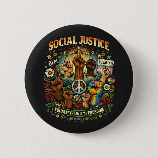 Badge Rond 5 Cm Balance de la justice (Devant)