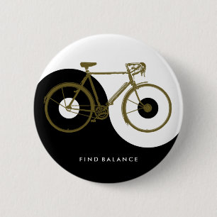 Badge Rond 5 Cm BALANCE / yin yang bicycle