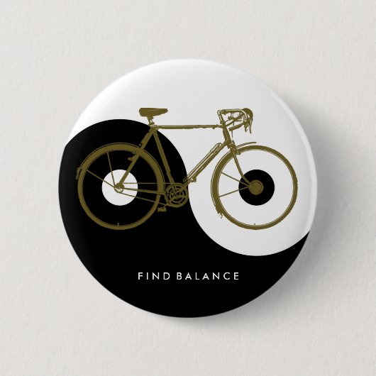 Badge Rond 5 Cm BALANCE / yin yang bicycle (Devant)