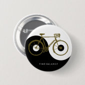 Badge Rond 5 Cm BALANCE / yin yang bicycle (Devant & derrière)