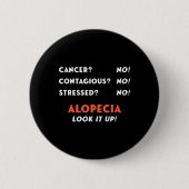 Badge Rond 5 Cm Bald Balding Alopecia Areata Perte de cheveux Prob (Devant)