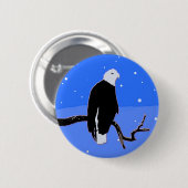 Badge Rond 5 Cm Bald Eagle en hiver - Art original de la faune (Devant & derrière)