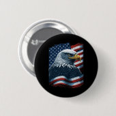 Badge Rond 5 Cm Bald Eagle Fier drapeau américain patriotique 4° (Devant & derrière)