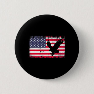 Badge Rond 5 Cm Bald Eagle Usa Flag Patriotic Fourth Of July Dom