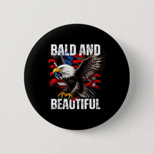 Badge Rond 5 Cm Bald Et Belle Juillet 4 Jour de l'Indépendance Amé