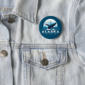 Badge Rond 5 Cm Baleine de Glacier Bay - Alaska (En situation)