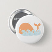 Badge Rond 5 Cm Baleine et vagues (Devant & derrière)