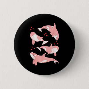 Badge Rond 5 Cm Baleine orque mignonne biologiste marin animaux de