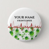 Badge Rond 5 Cm Balise de nom de ligne de front Fière PERSONNALISÉ (Devant)