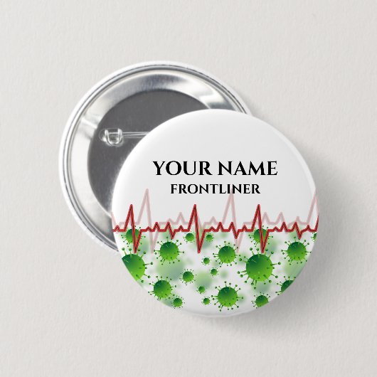 Badge Rond 5 Cm Balise de nom de ligne de front Fière PERSONNALISÉ (Devant & derrière)