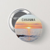 Badge Rond 5 Cm Balise de nom du coucher du soleil (Devant & derrière)