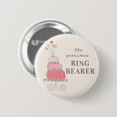 Badge Rond 5 Cm Balise de nom du gâteau Mariage rose doux BAIN (Devant & derrière)