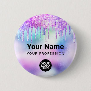 Badge Rond 5 Cm Balise Nom du logo de l'employé sur les Parties s