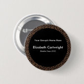 Badge Rond 5 Cm Balise Nom Leopard (Devant & derrière)