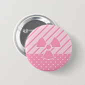 Badge Rond 5 Cm Balise rose radioactive mignonne (Devant & derrière)