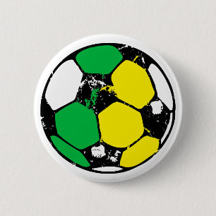 Badge Rond 5 Cm Ball de football aux couleurs de l'équipe verte e