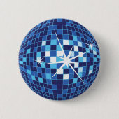 Badge Rond 5 Cm Ball Pin Disco bleu (Devant)