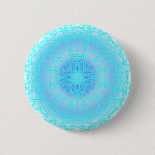 Badge Rond 5 Cm Balle de croix de glace bleue