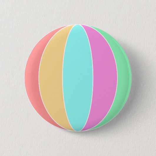 Badge Rond 5 Cm Balle de plage Pastel Color (Devant)