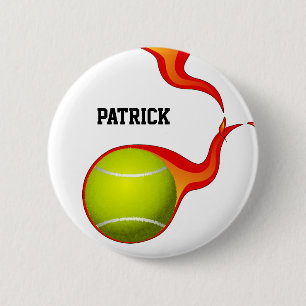 Badge Rond 5 Cm balle de tennis flamboyante