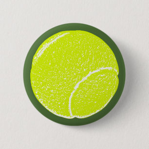 Badge Rond 5 Cm balle de tennis jaune