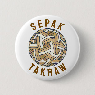Badge Rond 5 Cm Balle tissée de Sepak Takraw
