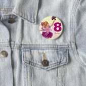 Badge Rond 5 Cm Ballerina crème rose gingembre fille bouton d'anni (En situation)