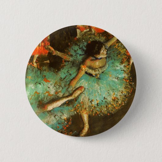 Badge Rond 5 Cm Ballerina Dance Green Dancer Edger Degas Peinture (Devant)