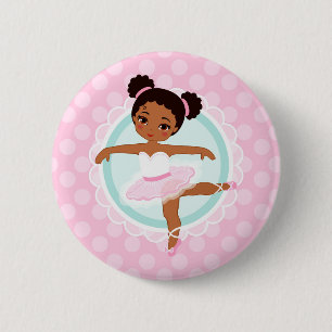 Badge Rond 5 Cm Ballerine d'Afro-américain - danseur classique