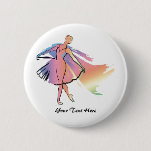 Badge Rond 5 Cm Ballerine en pastel (Personalized_