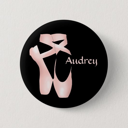 Badge Rond 5 Cm Ballet Ballerina Pointe rose Chaussures Bouton per (Devant)
