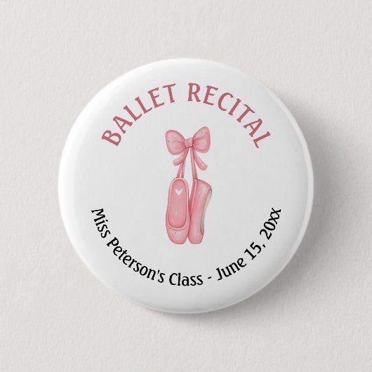 Badge Rond 5 Cm Ballet Considérant Chaussures roses Fête Faveur (Devant)