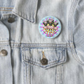 Badge Rond 5 Cm Ballet de Singe en Chaussette (En situation)