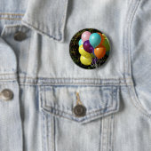 Badge Rond 5 Cm Ballons bleus (En situation)