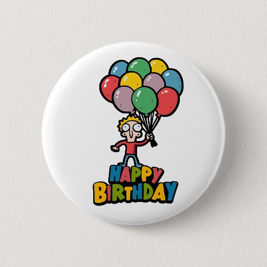 Badge Rond 5 Cm Ballons d'anniversaire (Devant)