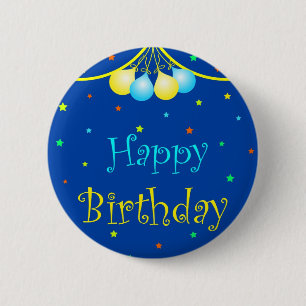 Badge Rond 5 Cm Ballons d'anniversaire