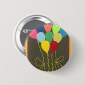 Badge Rond 5 Cm Ballons d'anniversaire colorés Design graphique (Devant & derrière)