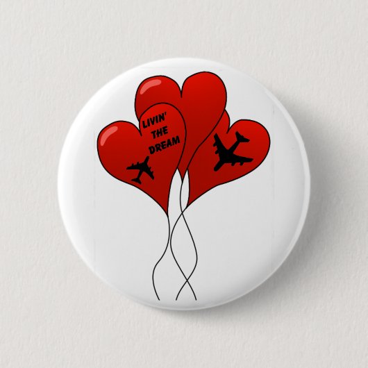 Badge Rond 5 Cm Ballons d'avion (Devant)