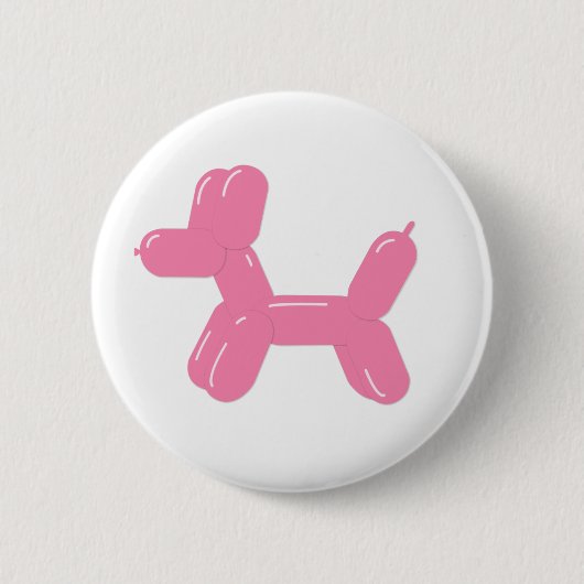 Badge Rond 5 Cm Ballons de chien rose (Devant)