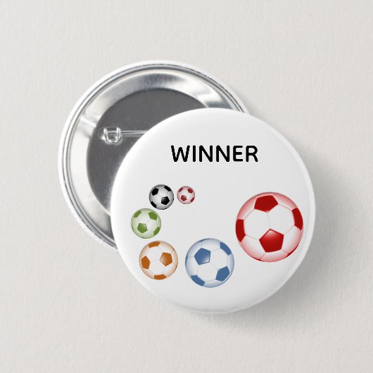 Badge Rond 5 Cm Ballons de football (Football) (Devant & derrière)