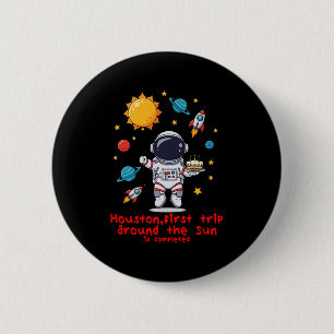 Badge Rond 5 Cm Ballons Gâteau Et Bougies Parfait Un Ancien Cel