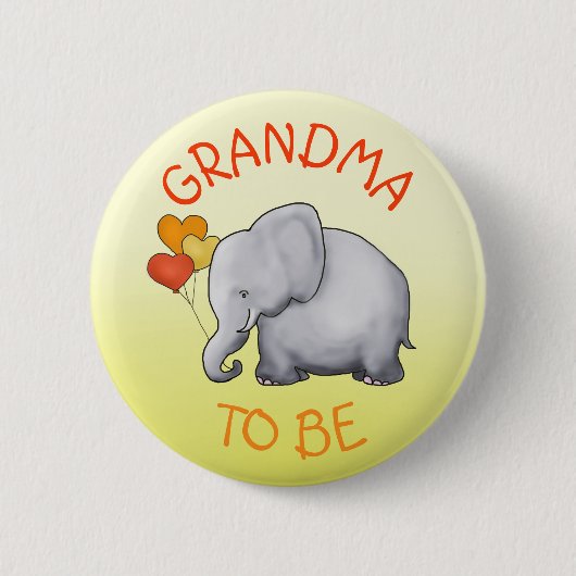 Badge Rond 5 Cm Ballons mignons Éléphant Baby shower grand-mère à (Devant)