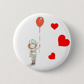 Badge Rond 5 Cm Ballons rouges pour Ryan
