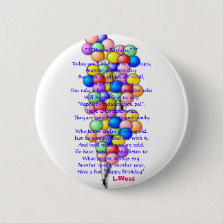 Badge Rond 5 Cm balloon15, Birthday*^*Today *^*Happy que vous RIS…