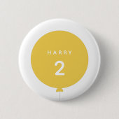 Badge Rond 5 Cm Balloon moderne | Jaune Anniversaire Fête Mignonne (Devant)