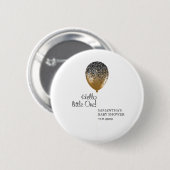 Badge Rond 5 Cm Balloons dorés pour Baby Shower élégant (Devant & derrière)